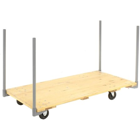 Global Equipment Stake Handle Hardwood Deck Truck 60x30 1000 Lb. Cap. 5" Polyurethane Casters 241700